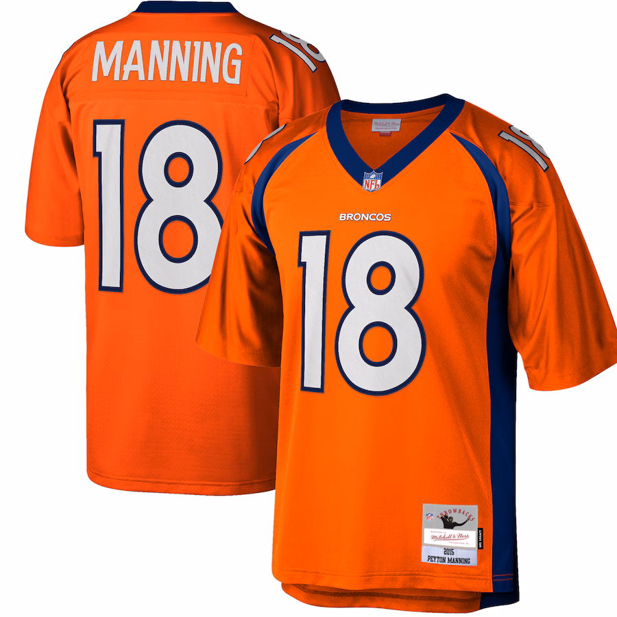 Men's Denver Broncos Peyton Manning Mitchell & Ness Orange Big & Tall 2015 Retired Player Replica Jersey - ujerseystore