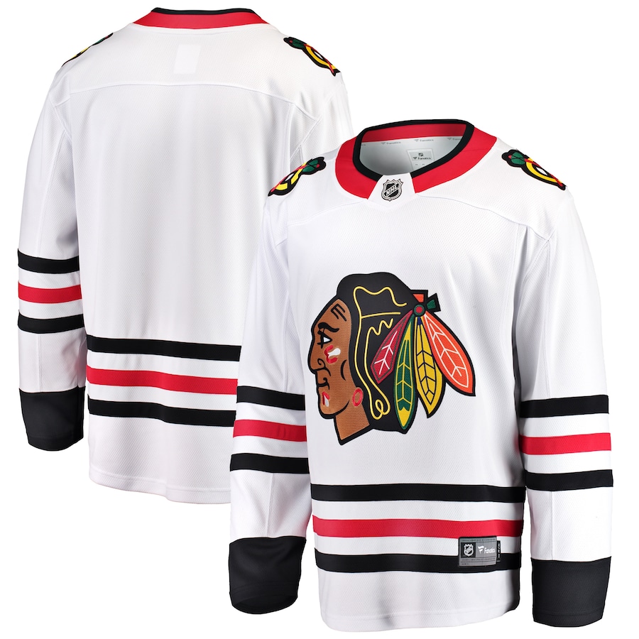 Men's Chicago Blackhawks Fanatics White Breakaway Away Jersey - ujerseystore