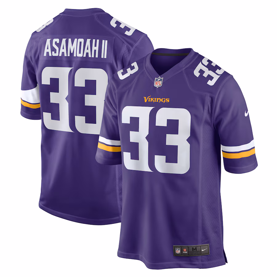 Men's Minnesota Vikings Brian Asamoah Nike Purple Player Game Jersey - ujerseystore