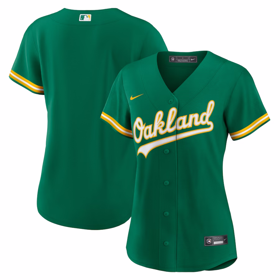 Women's Oakland Athletics Nike Kelly Green Alternate Replica Team Jersey - ujerseystore
