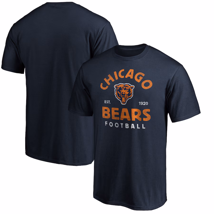 Men's Chicago Bears Navy Vintage Arch T-Shirt - ujerseystore