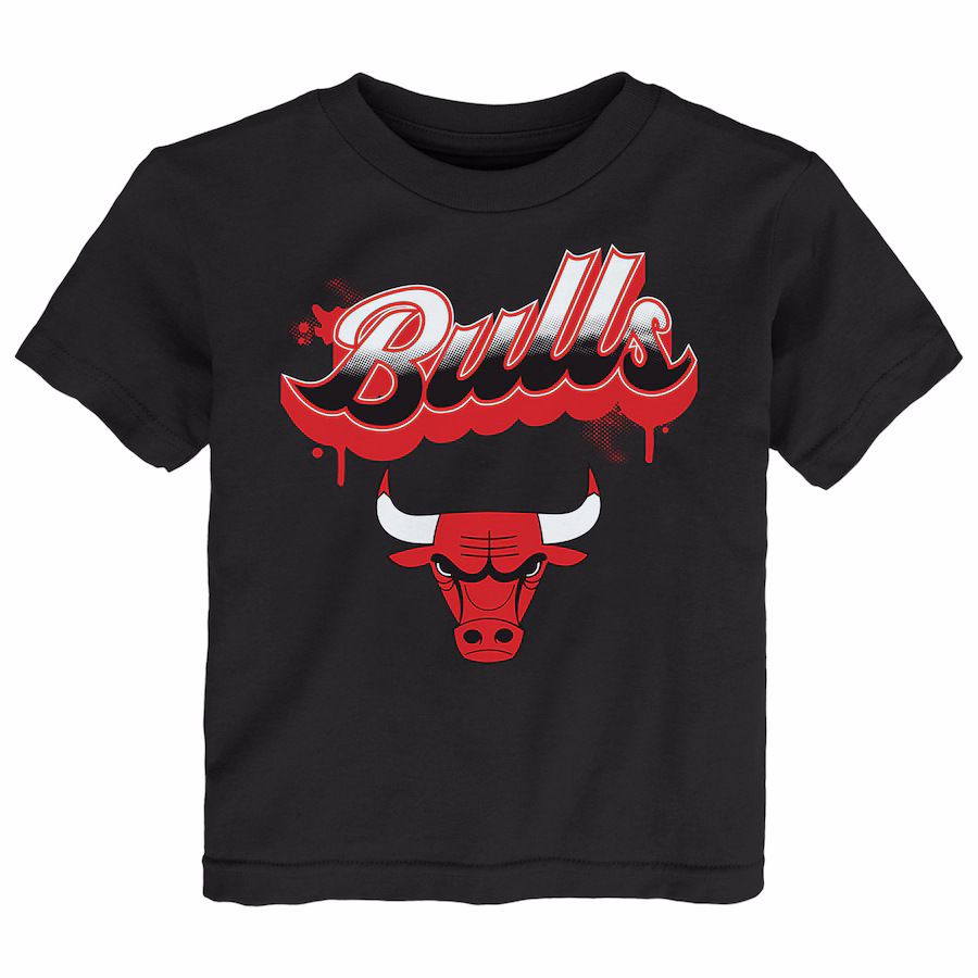 Youth Chicago Bulls  Black Bubbly Script T-Shirt - ujerseystore