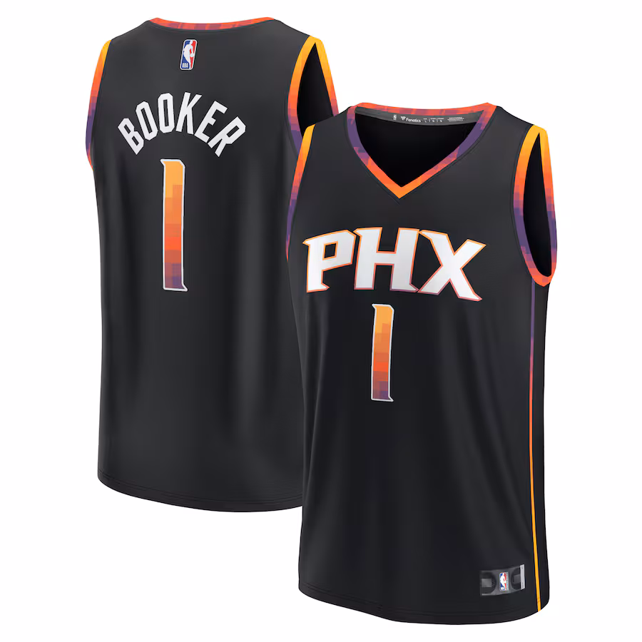 Youth Phoenix Suns Devin Booker Fanatics Black Fast Break Player Jersey - Statement Edition - ujerseystore