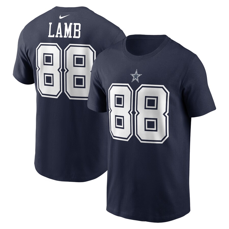 Men's Dallas Cowboys CeeDee Lamb Nike  Navy  Player Name & Number T-Shirt - ujerseystore