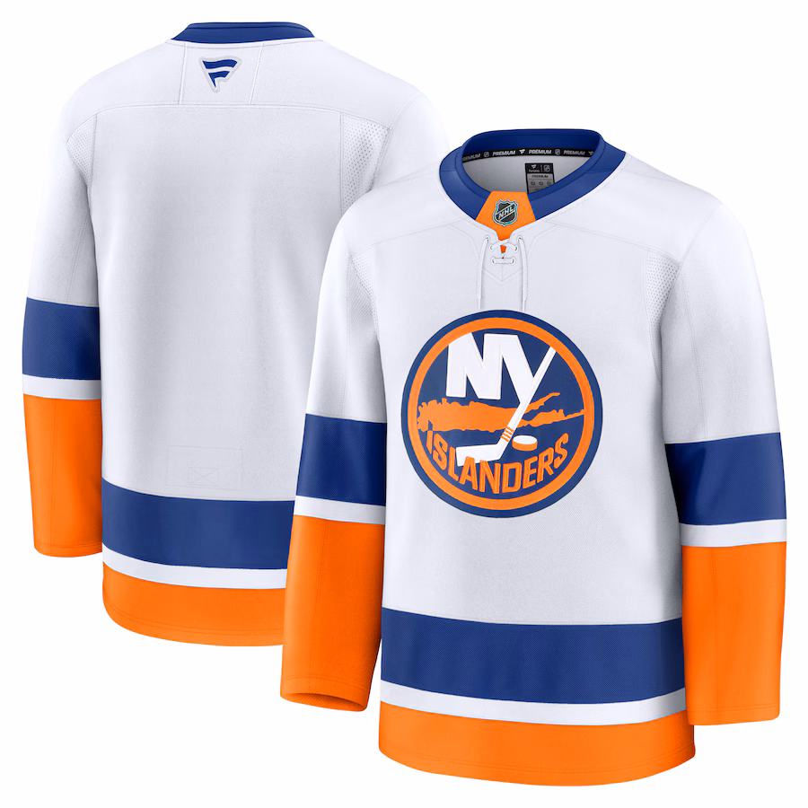 Men's New York Islanders Fanatics White Away Premium Jersey - ujerseystore