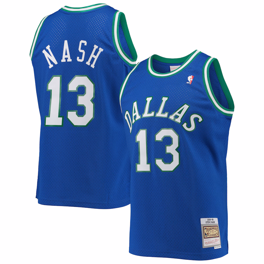 Men's Dallas Mavericks Steve Nash Mitchell & Ness Blue 1998/99 Hardwood Classics Swingman Jersey - ujerseystore