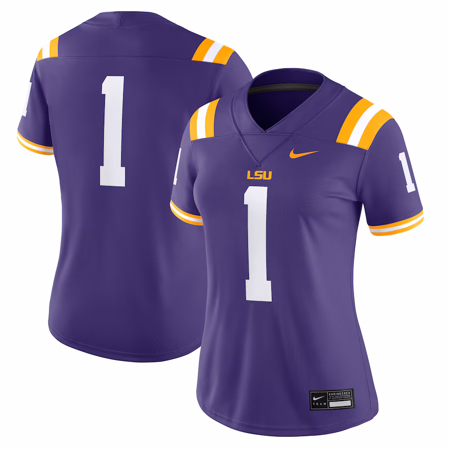 #1 LSU Tigers Nike Women's Game Jersey - Purple - ujerseystore