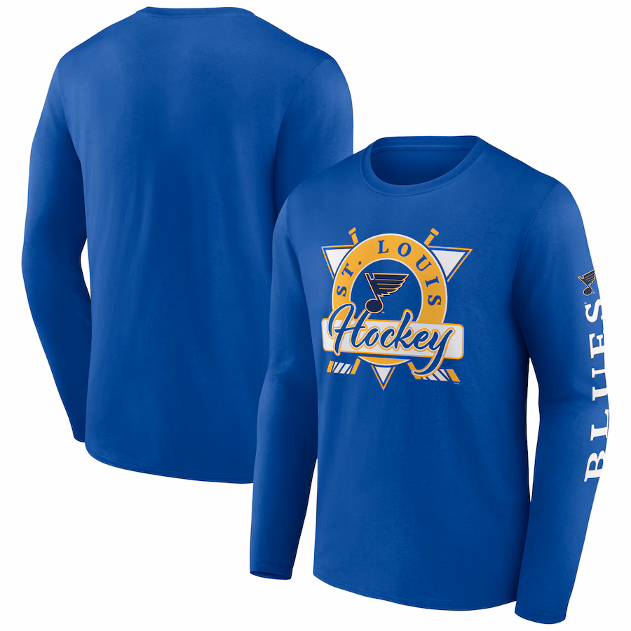 Men's St. Louis Blues Fanatics Blue Rinkside Long Sleeve T-Shirt - ujerseystore