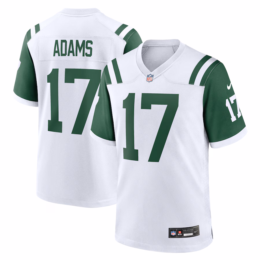Men's New York Jets Davante Adams Nike White Classic Alternate Game Jersey - ujerseystore