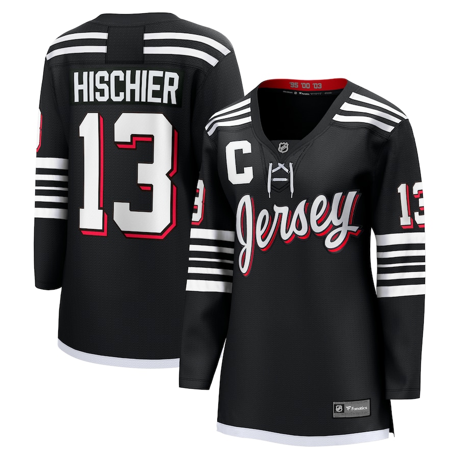 Women's New Jersey Devils Nico Hischier Fanatics Black Alternate Premier Breakaway Player Jersey - ujerseystore