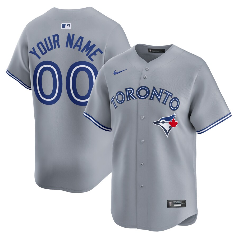Men's Toronto Blue Jays  Nike Gray Away Limited Custom Jersey - ujerseystore