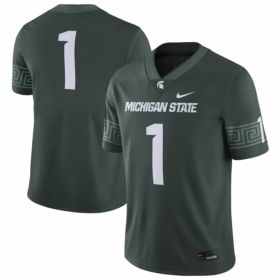 #1 Michigan State Spartans Nike Football Game Jersey - Green - ujerseystore