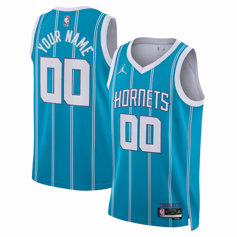 Unisex Charlotte Hornets Jordan Brand Teal Swingman Custom Jersey - Icon Edition - ujerseystore