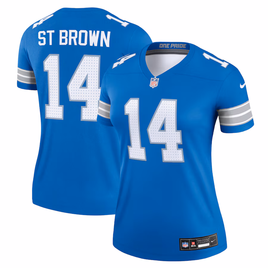 Women's Detroit Lions Amon-Ra St. Brown Nike Blue Legend Jersey - ujerseystore