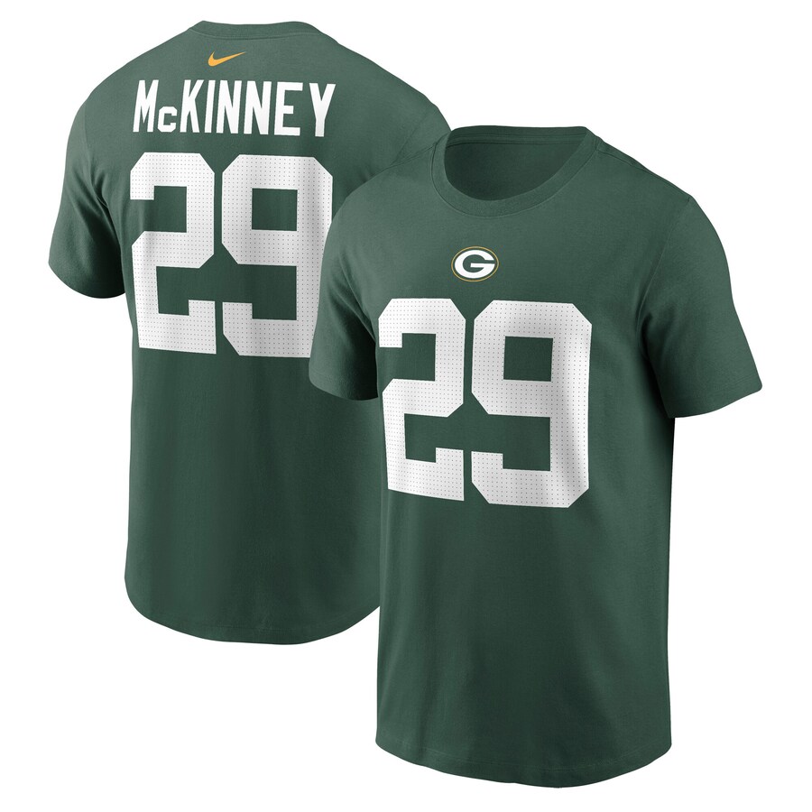 Men's Green Bay Packers Xavier McKinney Nike Green Name & Number T-Shirt - ujerseystore