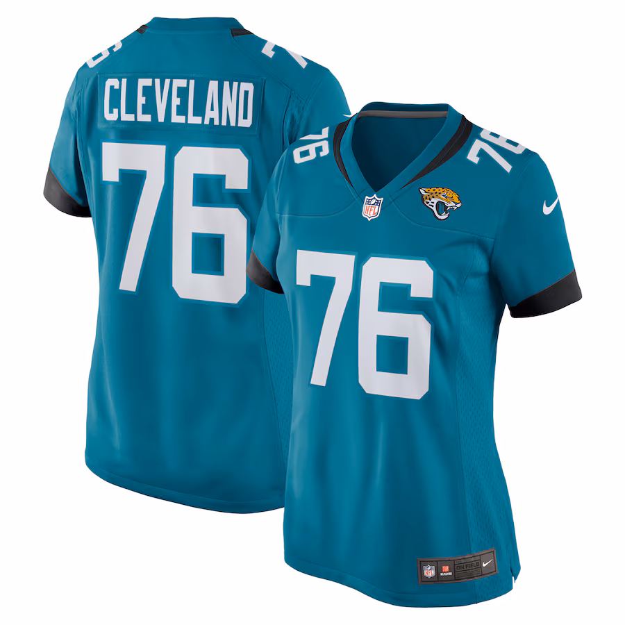 Women's Jacksonville Jaguars Ezra Cleveland Nike  Teal  Game Jersey - ujerseystore
