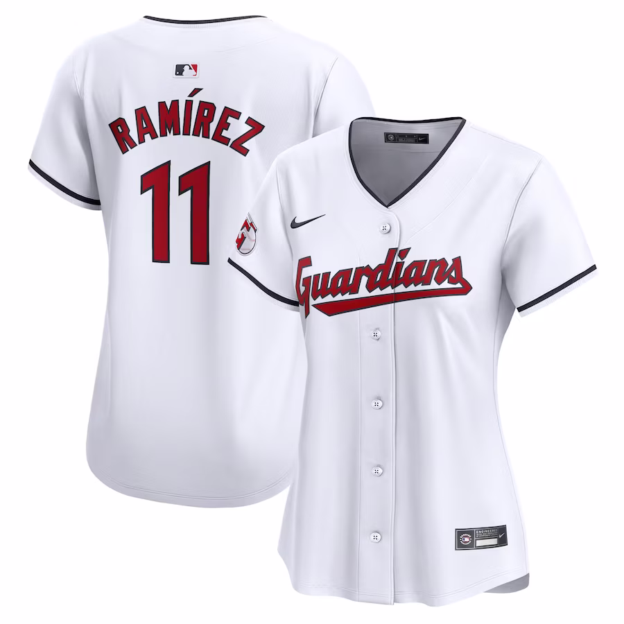 Women's Cleveland Guardians Jose Ramirez Nike White Home Limited Player Jersey - ujerseystore