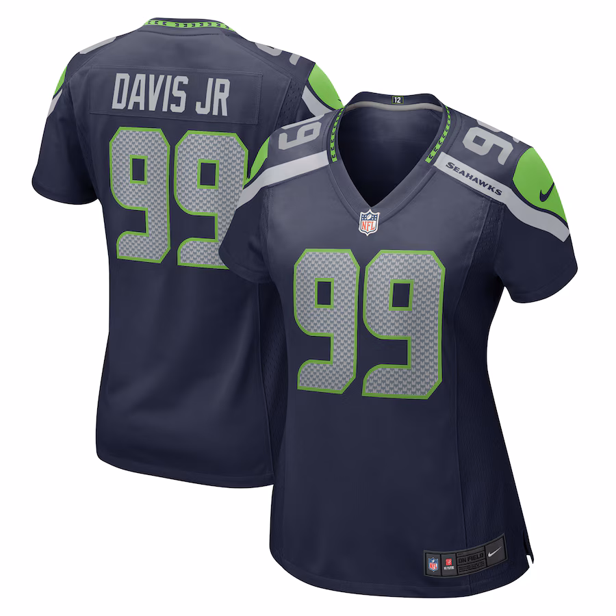 Women's Seattle Seahawks Carl Davis Jr. Nike  Navy  Game Jersey - ujerseystore