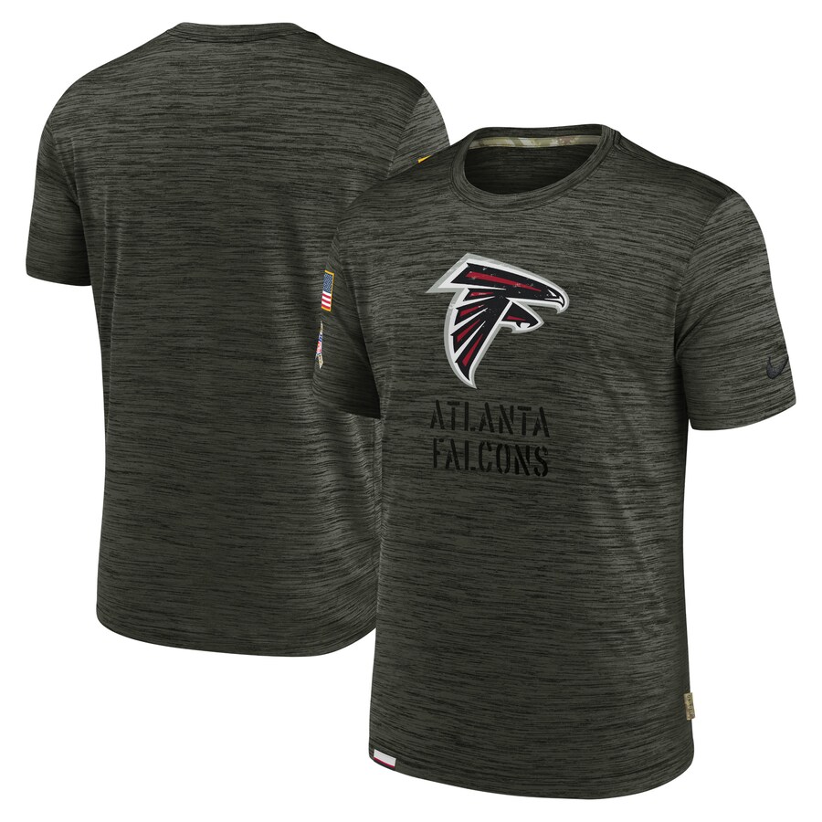 Men's Atlanta Falcons Nike Olive Salute to Service Velocity Team T-Shirt - ujerseystore