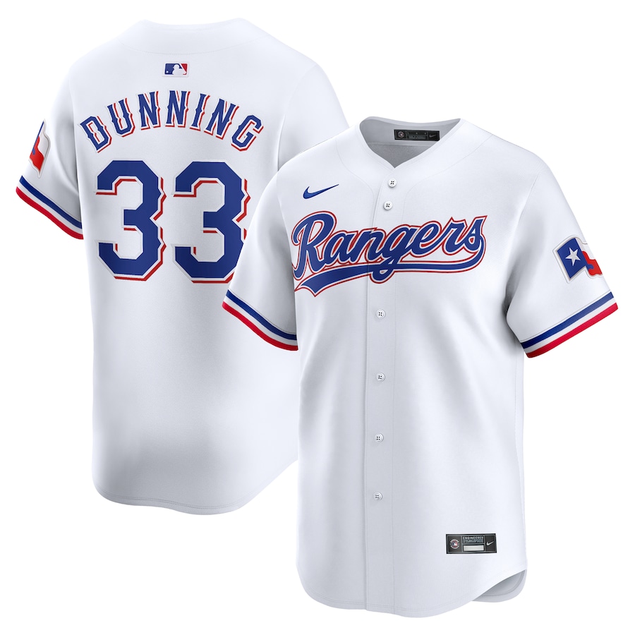 Men's Texas Rangers Dane Dunning Nike White Home Limited Player Jersey - ujerseystore