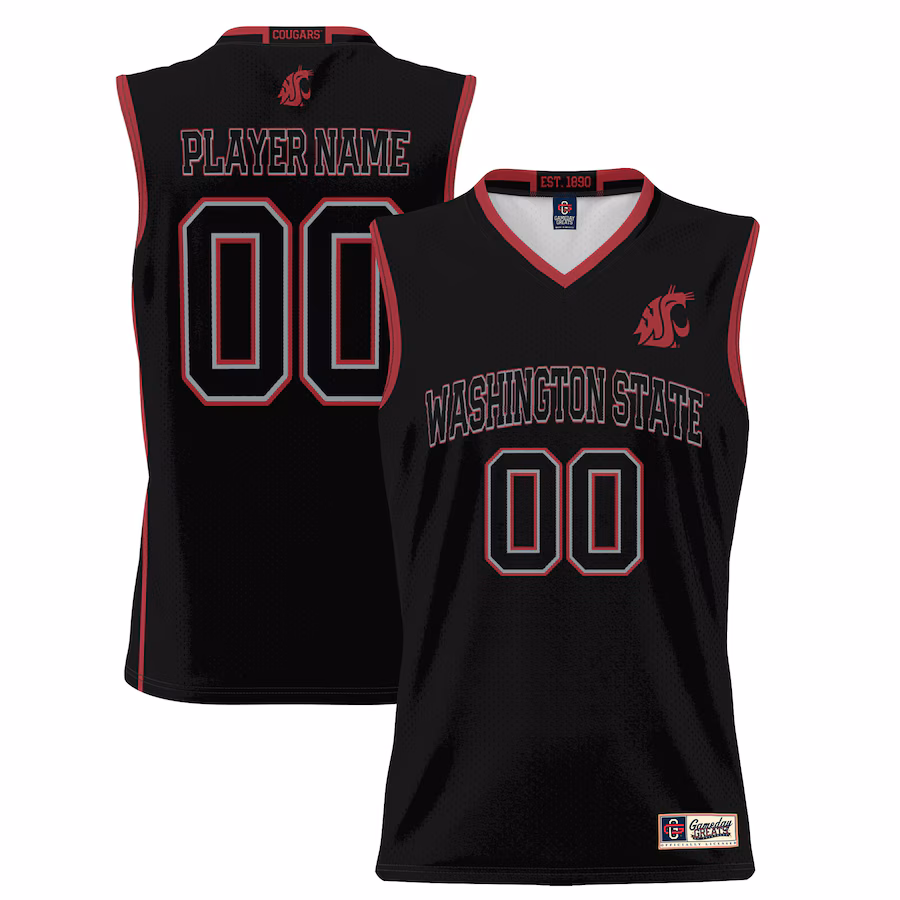 Washington State Cougars GameDay Greats Unisex  Lightweight NIL Pick-A-Player Basketball Jersey - Black - ujerseystore