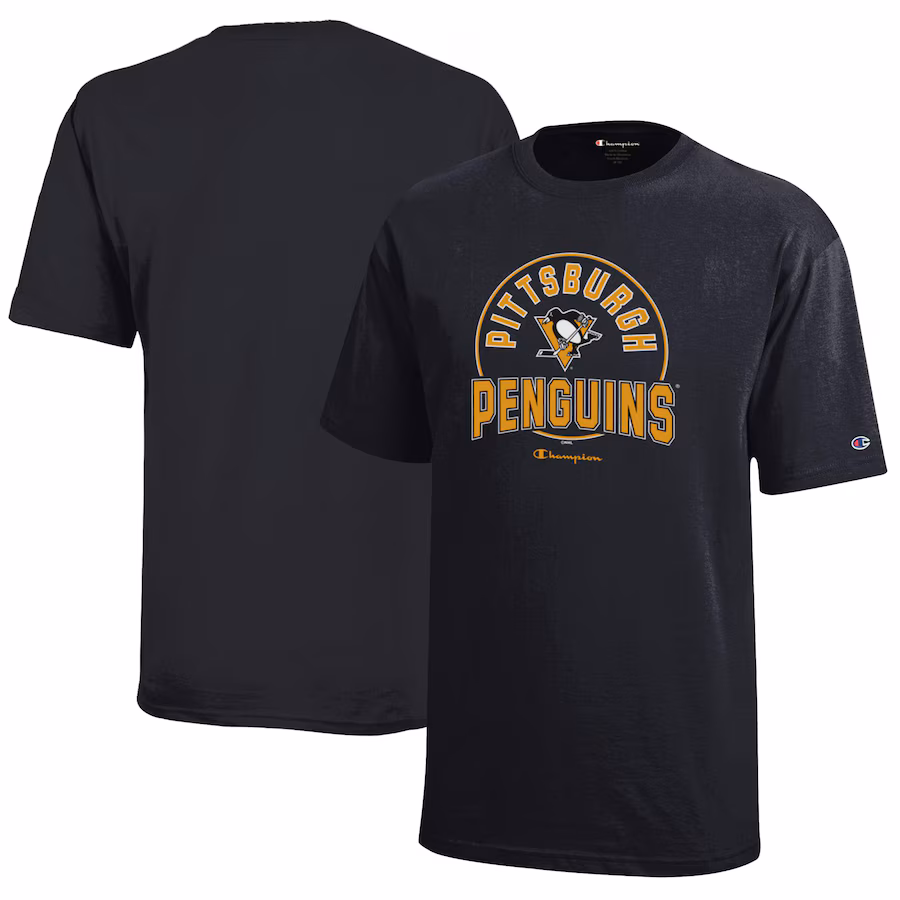 Youth Pittsburgh Penguins Champion Black Jersey T-Shirt - ujerseystore