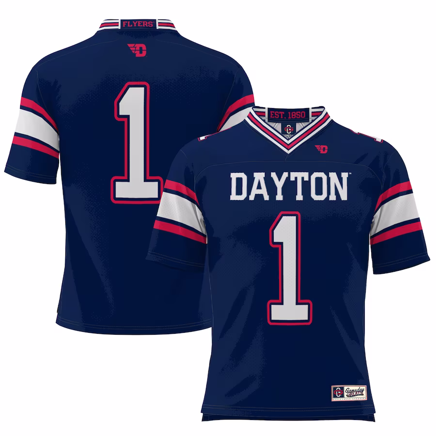 #1 Dayton Flyers GameDay Greats Football Jersey – Navy - ujerseystore