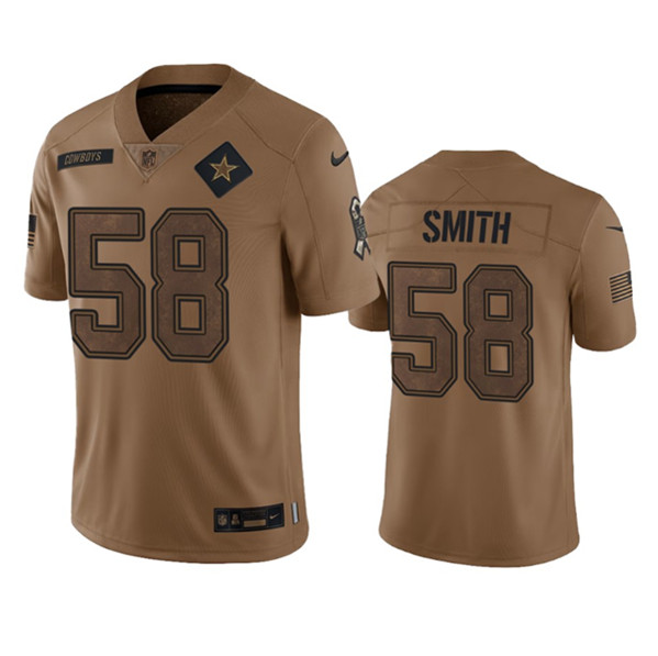 Men's Dallas Cowboys #58 Mazi Smith 2023 Brown Salute To Service Limited Football Stitched Jersey - ujerseystore