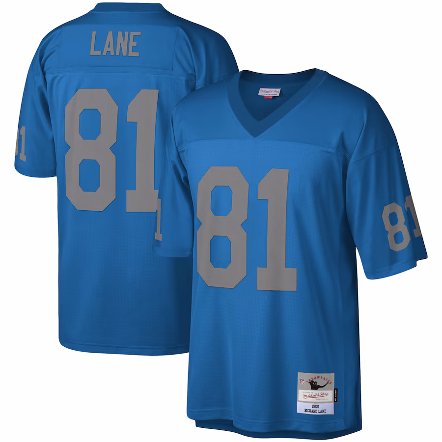 Men's Detroit Lions Richard Lane Mitchell & Ness Blue Legacy Replica Jersey - ujerseystore