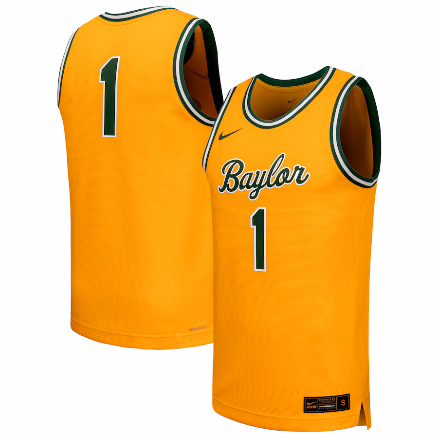 Men's Nike  Gold Baylor Bears Retro Replica Basketball Jersey - ujerseystore
