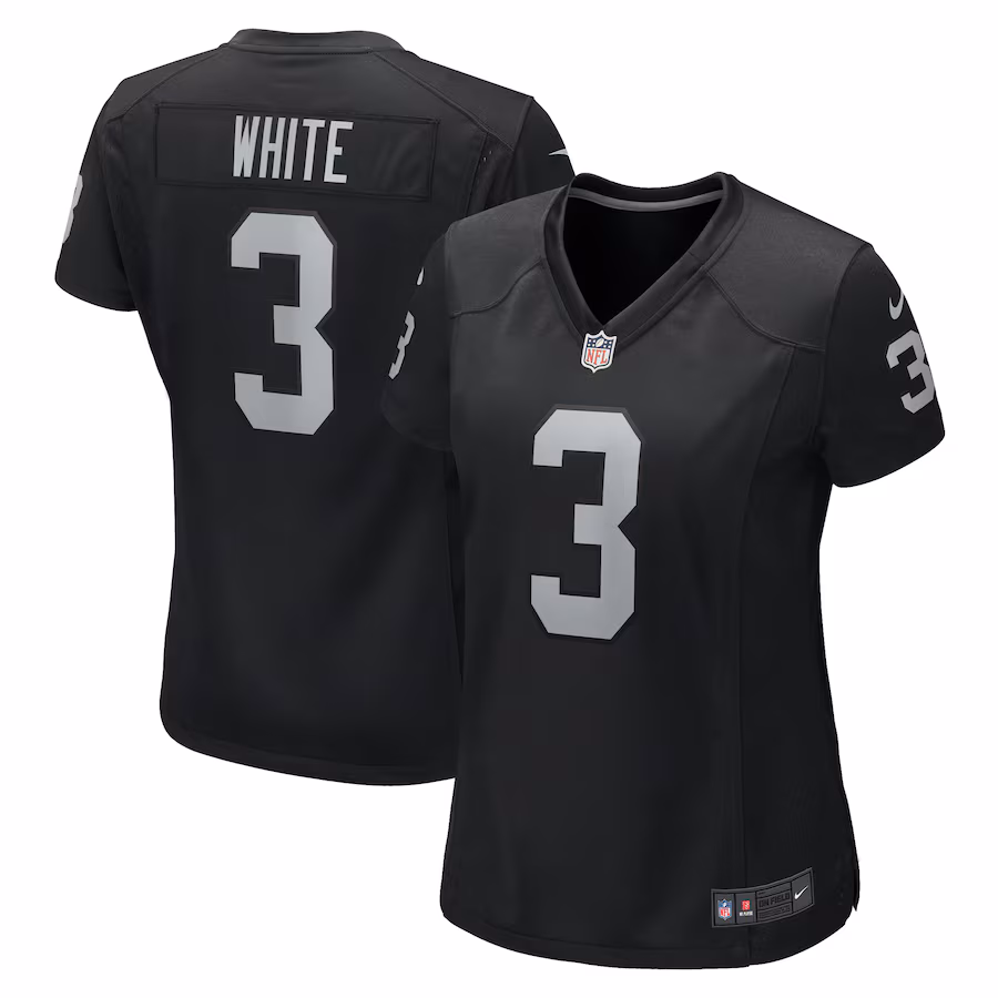 Women's Las Vegas Raiders Zamir White Nike Black Game Jersey - ujerseystore