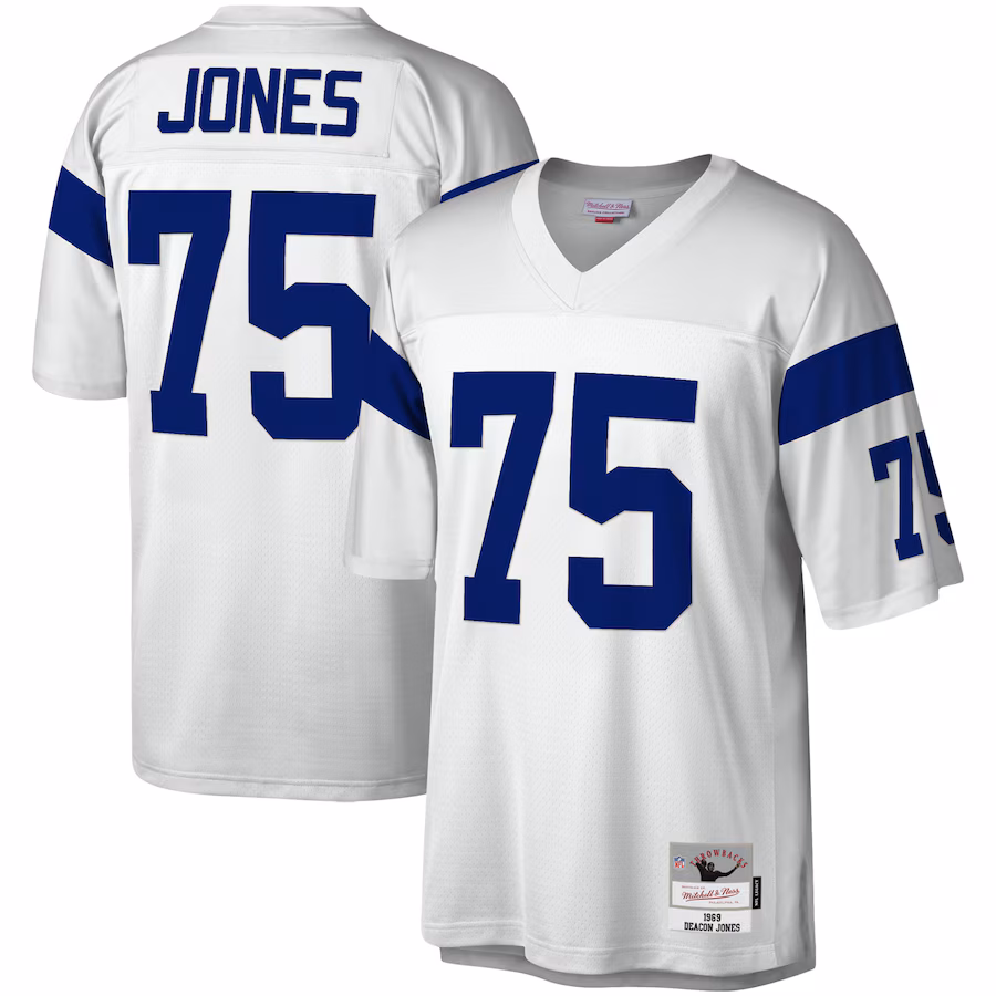 Men's Los Angeles Rams Deacon Jones Mitchell & Ness White Legacy Replica Jersey - ujerseystore