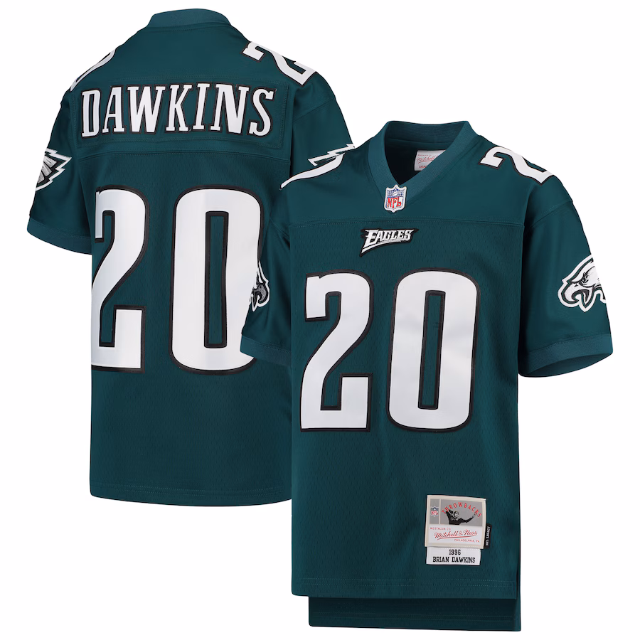 Youth Philadelphia Eagles Brian Dawkins Mitchell & Ness Midnight Green 2004 Legacy Retired Player Jersey - ujerseystore