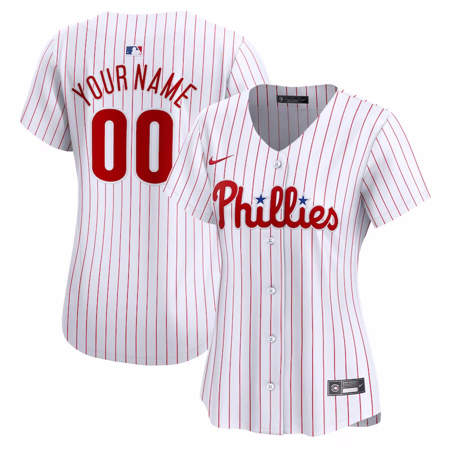 Women's Philadelphia Phillies Nike White Home Limited Custom Jersey - ujerseystore