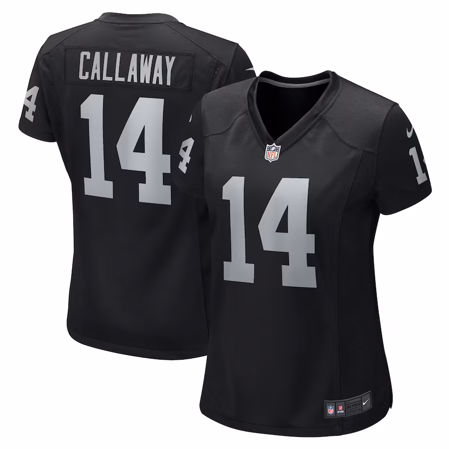 Women's Las Vegas Raiders Marquez Callaway Nike  Black Team Game Jersey - ujerseystore