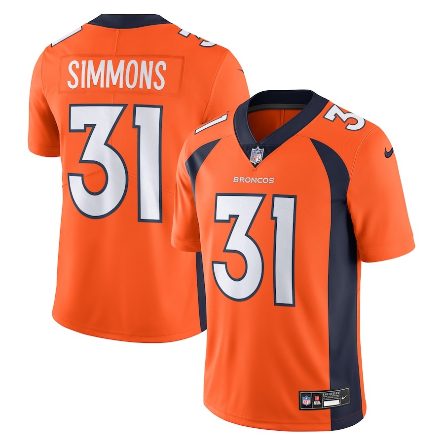 Men's Denver Broncos Justin Simmons Nike Orange  Vapor Untouchable Limited Jersey - ujerseystore
