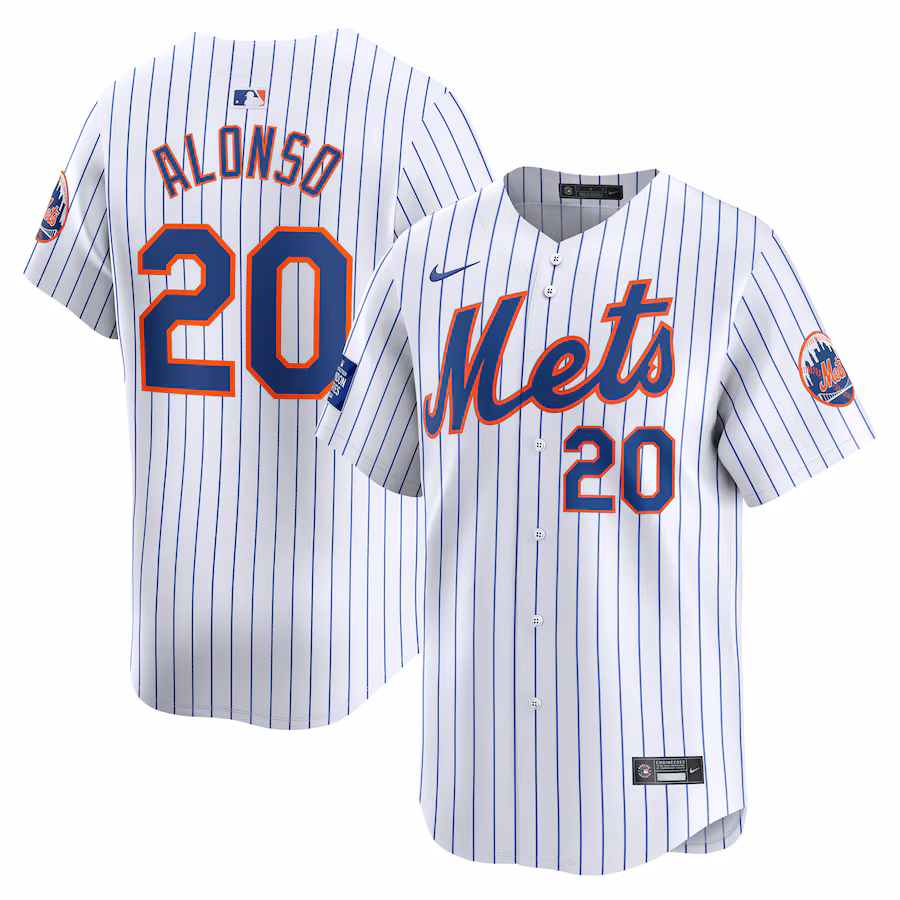 Men's New York Mets Pete Alonso Nike White 2024 MLB World Tour London Series Home Limited Player Jersey - ujerseystore