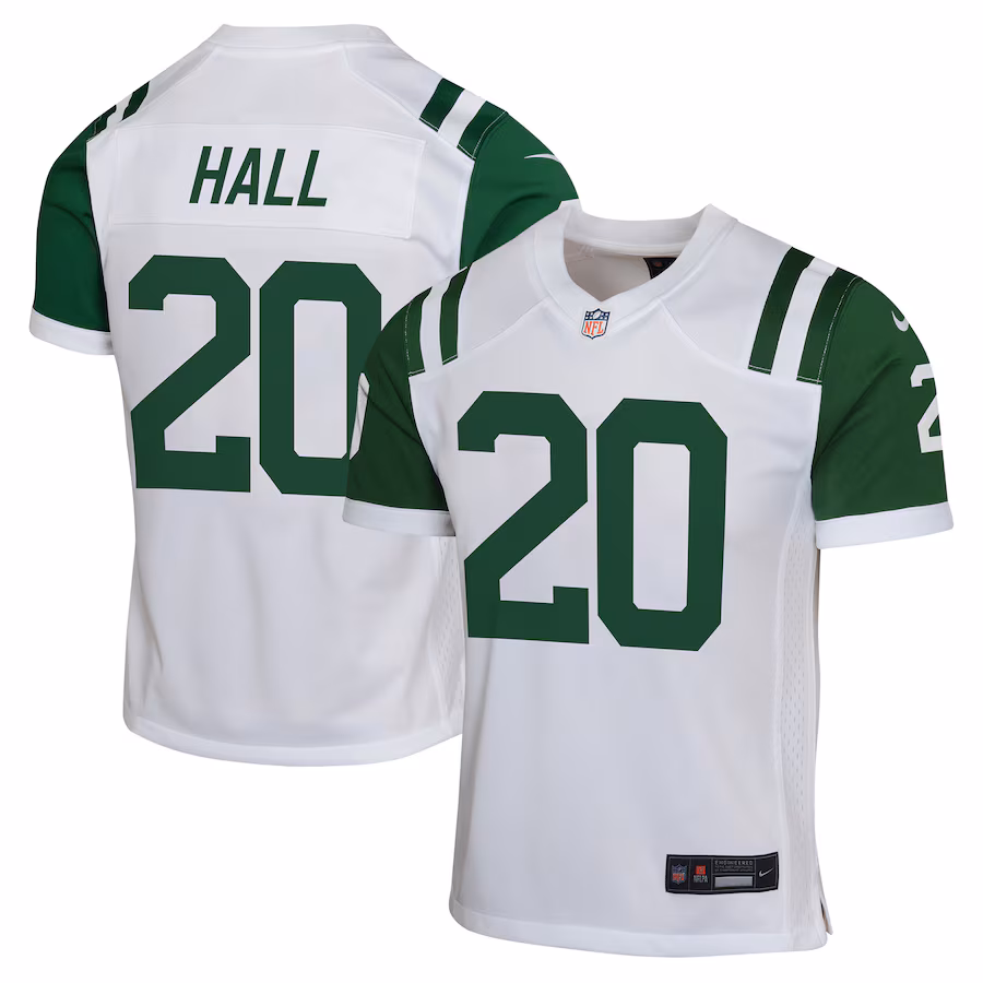 Youth New York Jets Breece Hall Nike White Classic Alternate Game Jersey - ujerseystore