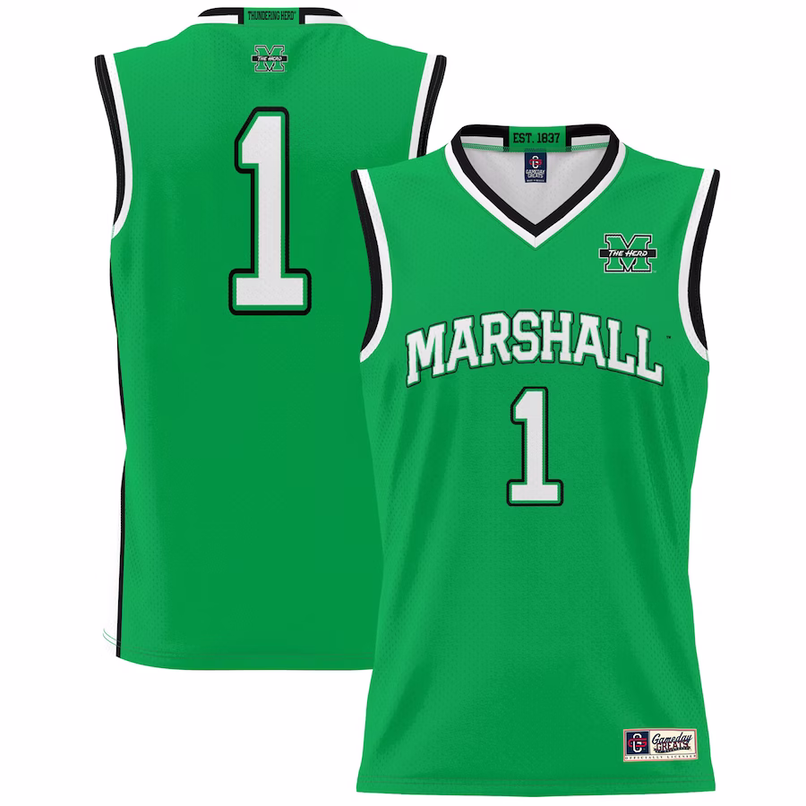 #1 Marshall Thundering Herd GameDay Greats Lightweight Basketball Fashion Jersey - Kelly Green - ujerseystore