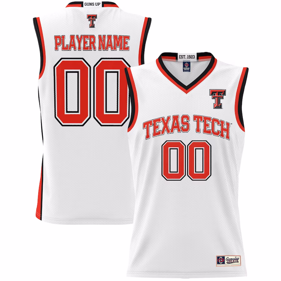Texas Tech Red Raiders GameDay Greats Youth NIL Pick-A-Player Lightweight Basketball Jersey - White - ujerseystore