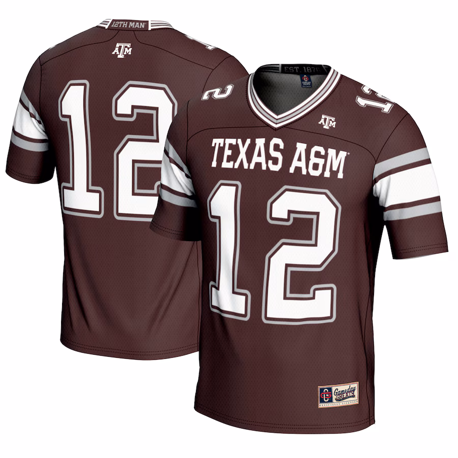 Men's GameDay Greats #12 Maroon Texas A&M Aggies Football Lightweight Fashion Jersey - ujerseystore