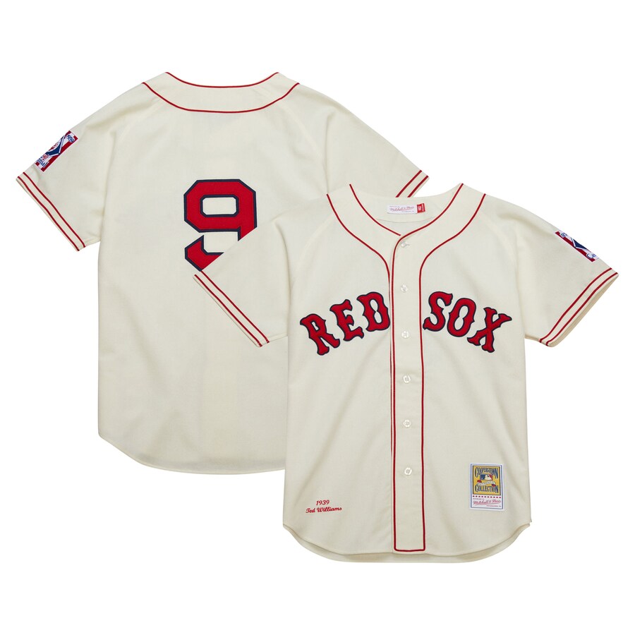 Men's Boston Red Sox Ted Williams Mitchell & Ness Cream Cooperstown Collection 1939 Authentic Jersey - ujerseystore