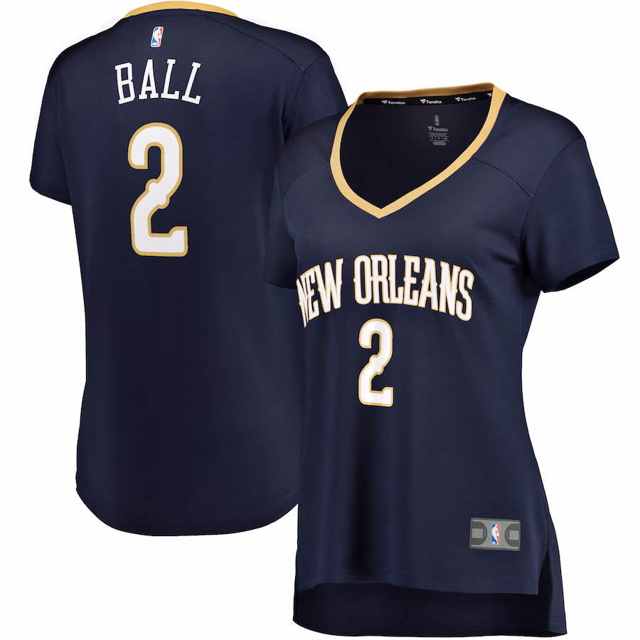 Women's New Orleans Pelicans Lonzo Ball Fanatics Navy Fast Break Replica Jersey - Icon Edition - ujerseystore