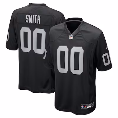 Men's Las Vegas Raiders Geno Smith Nike Black Game Player Jersey - ujerseystore