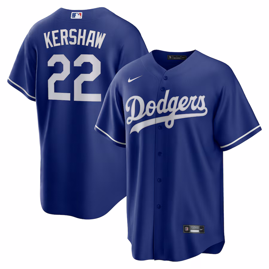 Men's Los Angeles Dodgers Clayton Kershaw Nike Royal Big & Tall Alternate Replica Player Jersey - ujerseystore