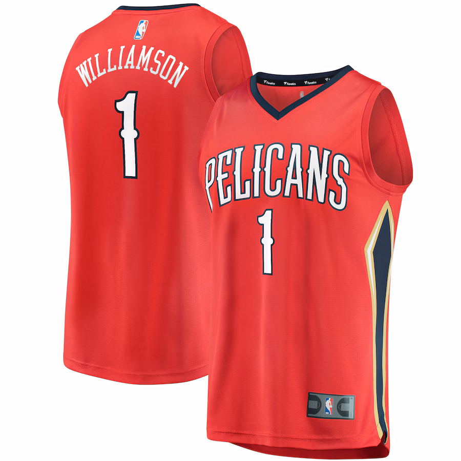 Men's New Orleans Pelicans Zion Williamson Fanatics Red Replica Fast Break Jersey - Statement Edition - ujerseystore
