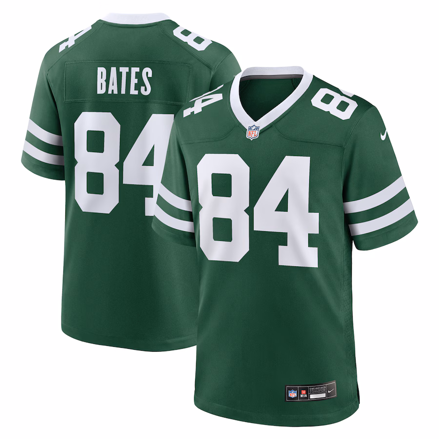 Men's New York Jets Brenden Bates Nike Legacy Green Team Game Jersey - ujerseystore