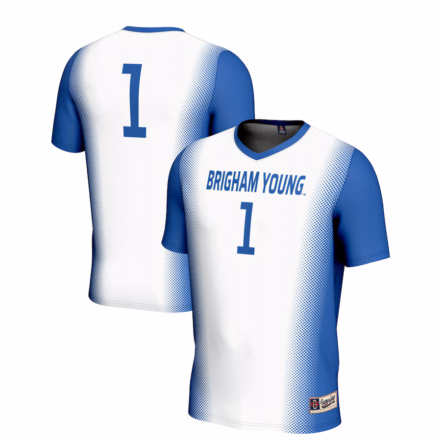 Youth GameDay Greats White #1 BYU Cougars  Lightweight Women's Soccer Jersey - ujerseystore