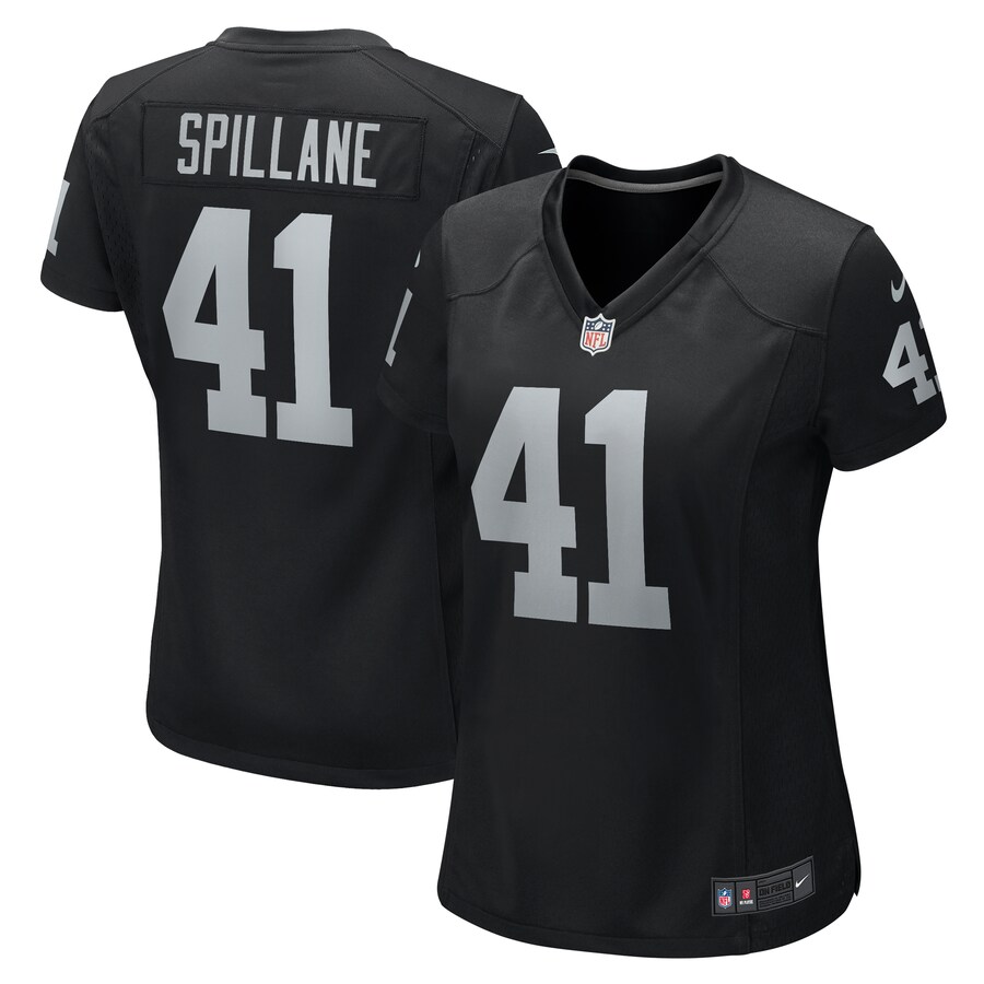 Women's Las Vegas Raiders Robert Spillane Nike Black Game Player Jersey - ujerseystore