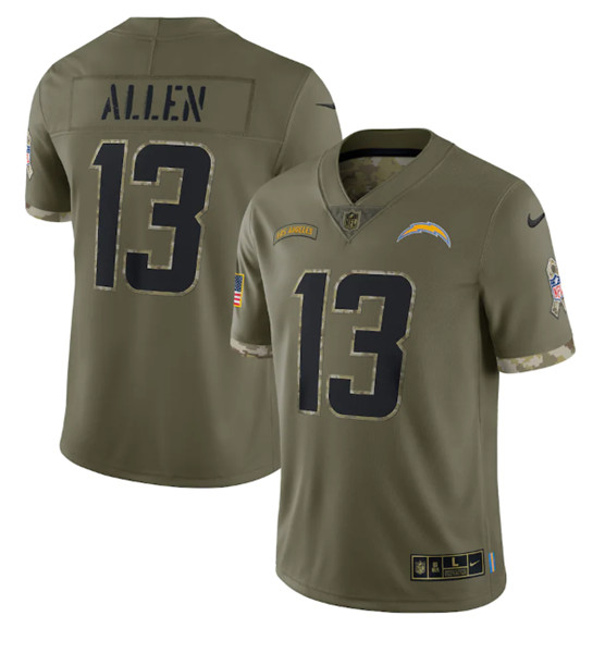 Men's Los Angeles Chargers #13 Keenan Allen 2022 Olive Salute To Service Limited Stitched Jersey - ujerseystore